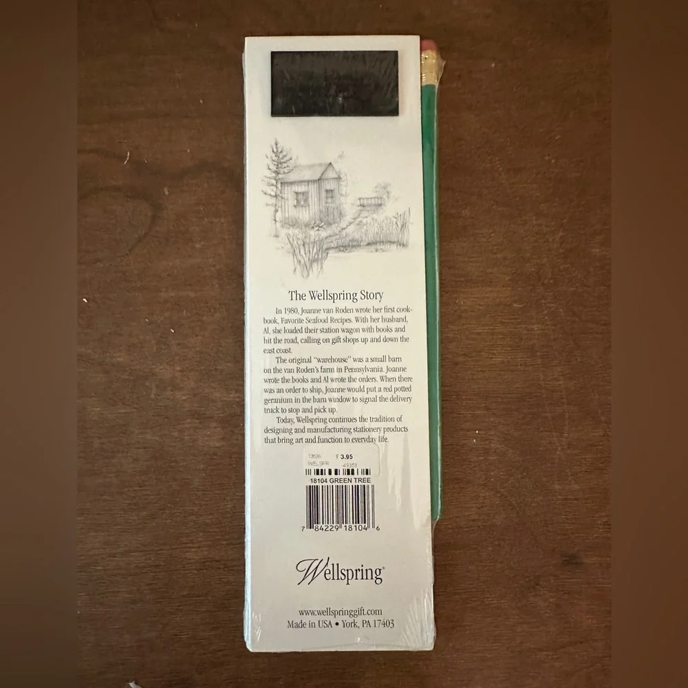 Festive Green Tree Notepad with Pencil